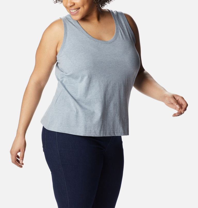 Women's Columbia Sapphire Point Tanks Grey | Plus Size CA-V1653